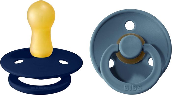 Соска BIBS 6-18 m  Colour Latex Round Steel Blue / Petrol, 2 шт