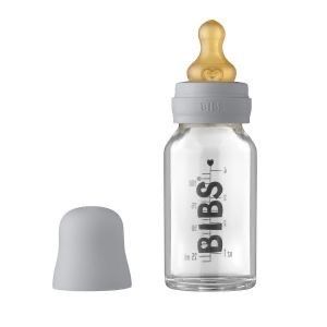 Скляна дитяча пляшечка BIBS Baby Glass Bottle повний комплект  110 ml - Cloud