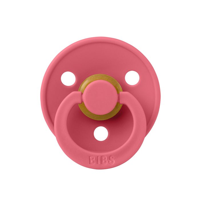 Соска пустушка BIBS 6-18 m Colour Latex Round – Coral