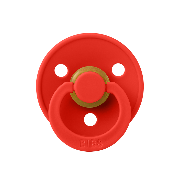 Соска пустушка BIBS 0-6 m Colour Latex Round (кругла) – RED