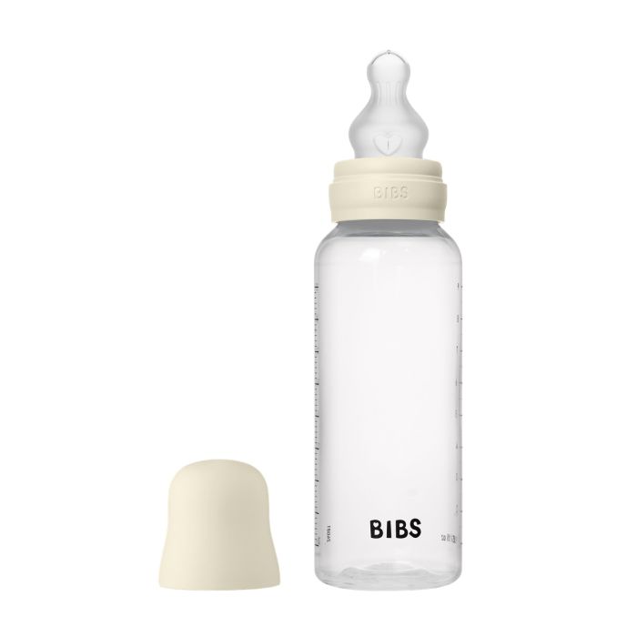 Дитяча пляшечка BIBS Baby Bottle Round Silicone 270 мл Medium Flow (середній потік) Ivory