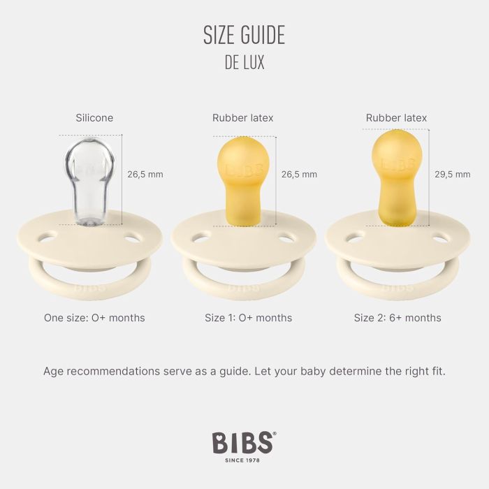 Соски пустушки BIBS 0-6 m Colour Latex Round (круглі) 4 PACK – Ivory/Blush/Woodchuck/Blossom