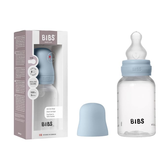 Пластикова дитяча пляшечка BIBS Baby Bottle Round Silicone 150 мл Slow Flow (повільний потік) Ivory