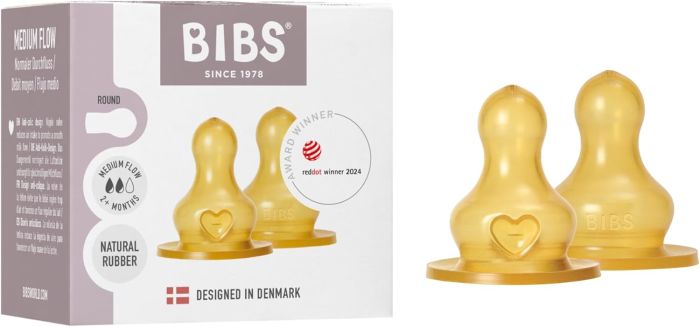 Змінні соски +2m для пляшечки BIBS Bottle Niple Latex Medium Flow (Середній потік) 1 шт