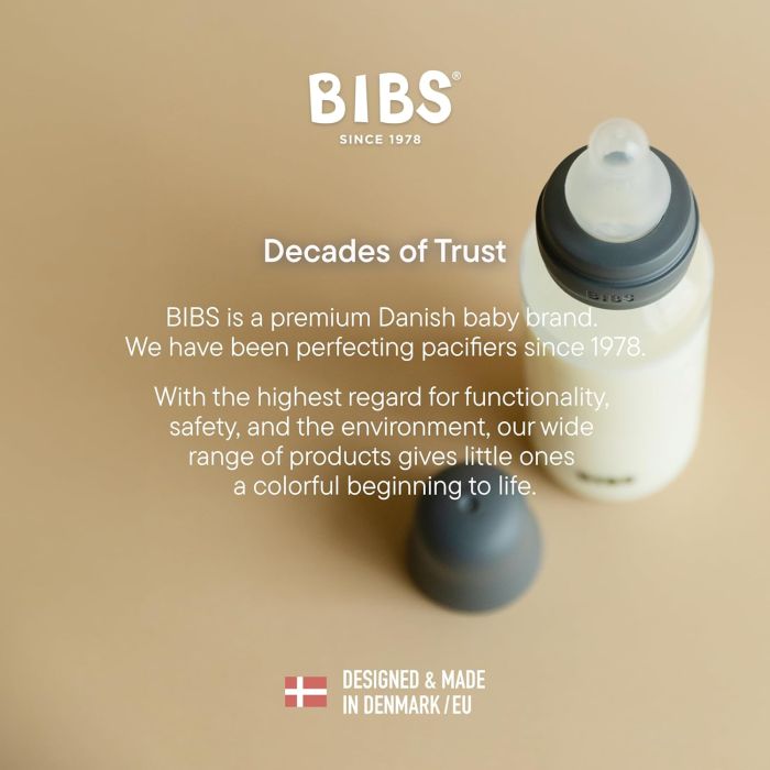 Пластикова дитяча пляшечка BIBS Baby Bottle Round Silicone 150 мл Slow Flow (повільний потік) Ivory