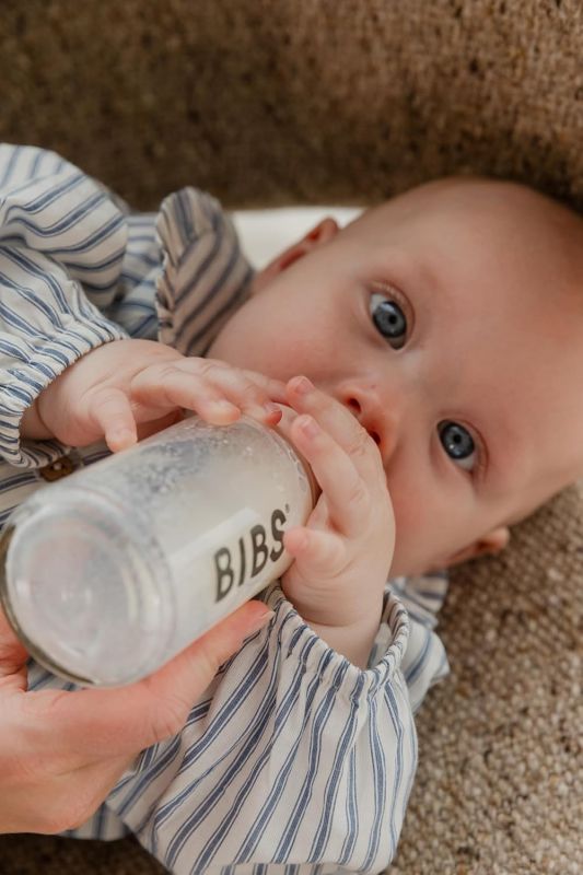 Дитяча пластикова пляшечка BIBS Baby Bottle Round Latex 150 мл Slow Flow Sage