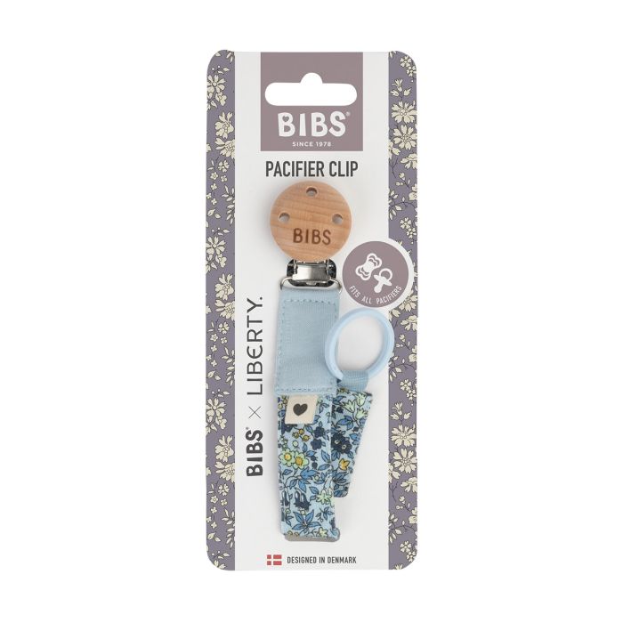 Тримач для пустушки BIBS x Liberty Pacifier Clip – Chamomile Lawn Baby Blue