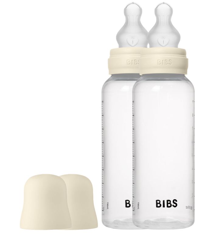 Набір дитячих пляшечок BIBS Grow  Round Silicone 270 мл – Ivory, 2 шт
