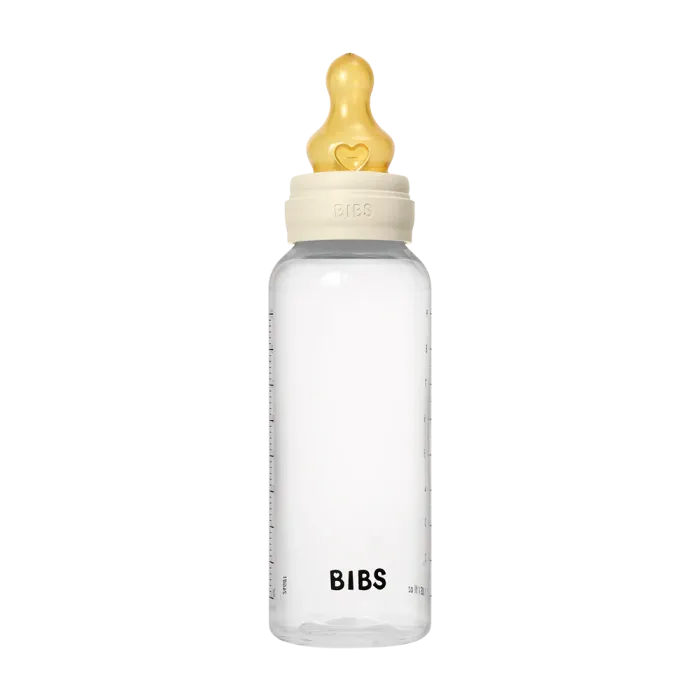 Дитяча пляшечка BIBS Baby Bottle Round Latex 270 мл Medium Flow (середній потік) Ivory