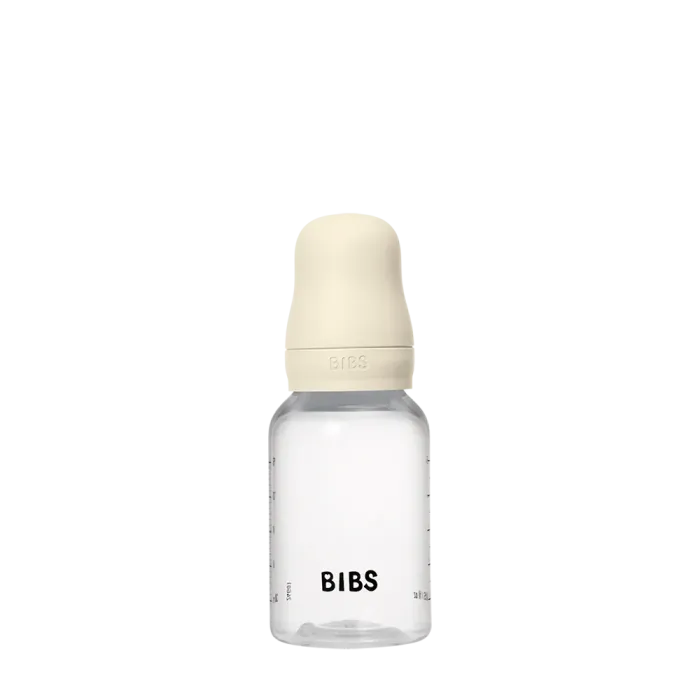 Дитяча пластикова пляшечка BIBS Baby Bottle Round Latex Ivory, 150 ml - 0+m