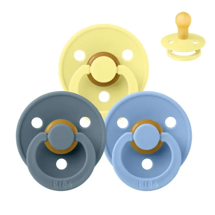 Пустушка BIBS 0-6 міс  Petrol / Sunshine / Sky Blue, 3 шт.