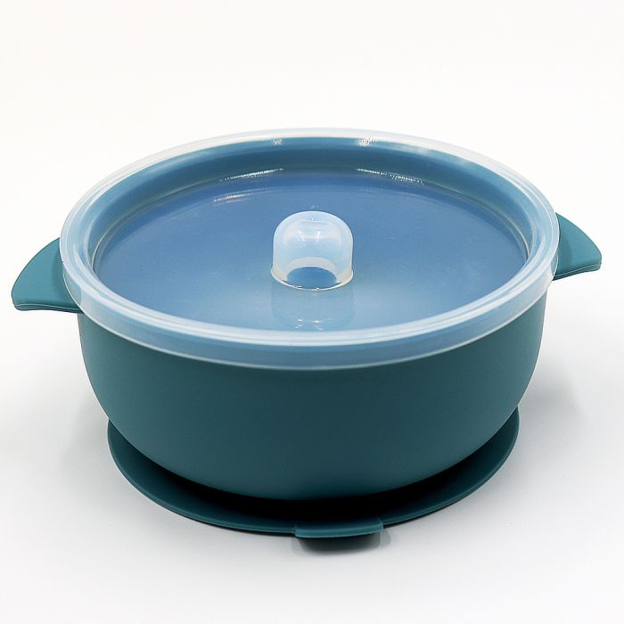 Силіконова тарілка з кришкою &#8211; Smoke Blue