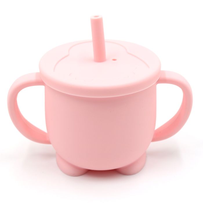 Силіконовий поїльник-непроливайка - Пінгвін, Rose Quartz