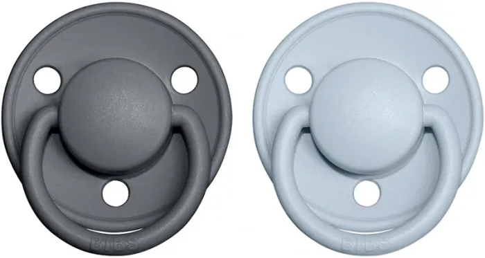 Пустушка BIBS 0-36 мiс De Lux Silicone - Baby Blue/Iron 2 шт.