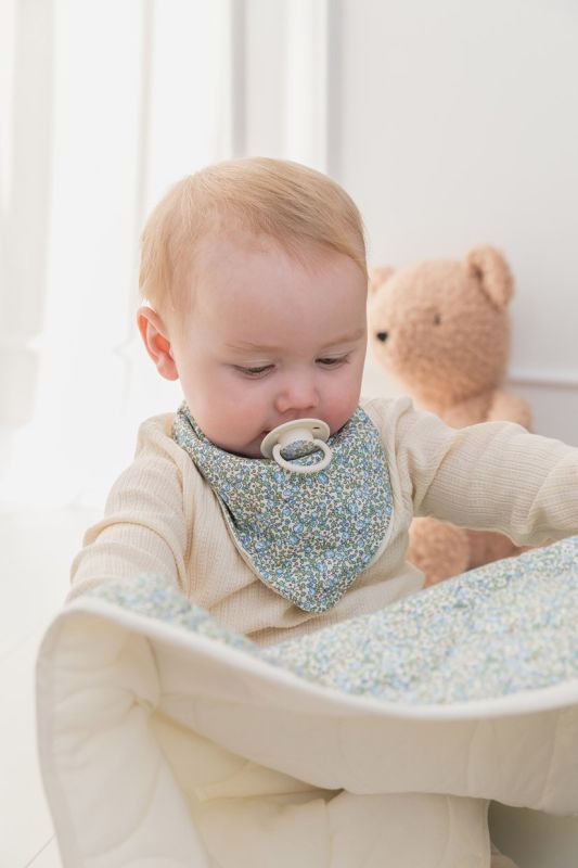 Пустушка BIBS 0-36 мiс De Lux  Silicone  Round (кругла) – Eloise Baby Blue / Ivory Mix, 2 шт