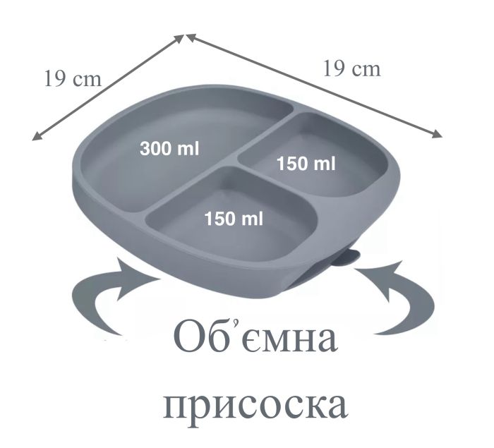 Силіконова тарілка на присосці Army Green