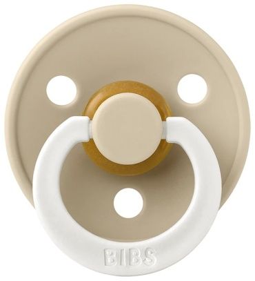 Cоска пустушка BIBS 0-6 m Colour Latex Round- Vanilla GLOW