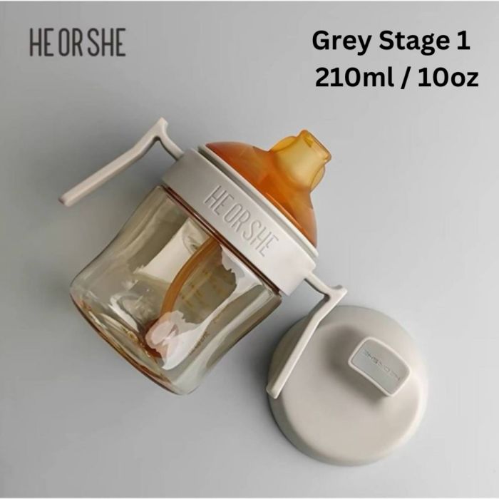 Поїльник непроливайка HEORSHE Grey 6M+ 210 мл