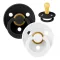 Пустушка BIBS 0-6 m Colour Latex Round (кругла) - White/Black (2 в упаковці)
