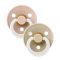 Пустушка BIBS 0-6 m Colour Latex Round (кругла) Blush/Vanilla GLOW (світиться в темряві), 2 шт
