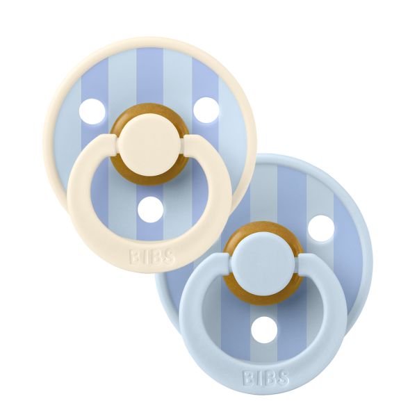 Пустушка Studio Colour 6-18 m Latex Round (кругла) Block – Baby Blue Dusty Blue Mix 2 шт