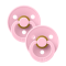 Пустушка BIBS 0-6 m Colour Latex Round (кругла) - Baby Pink/Baby Pink, 2 шт