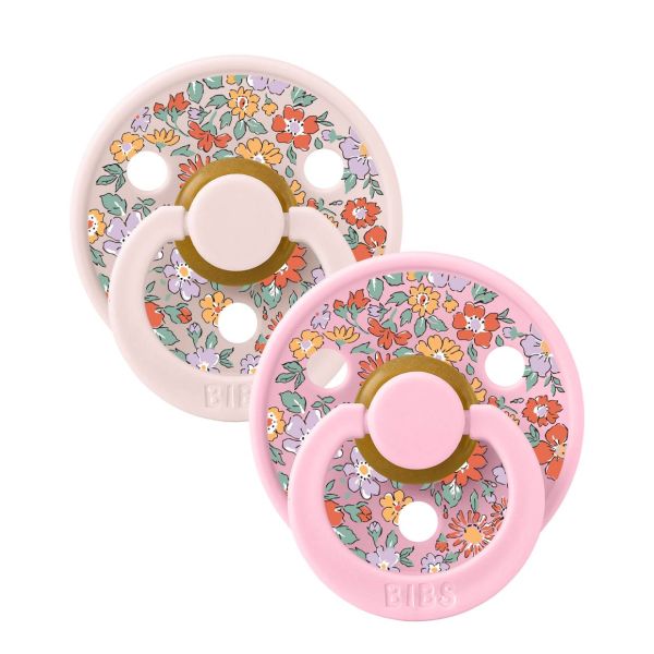 Пустушка BIBS 0-6 m  x Liberty Colour 2 PACK Oscar Meadow Latex Round (кругла) – Petal Mix