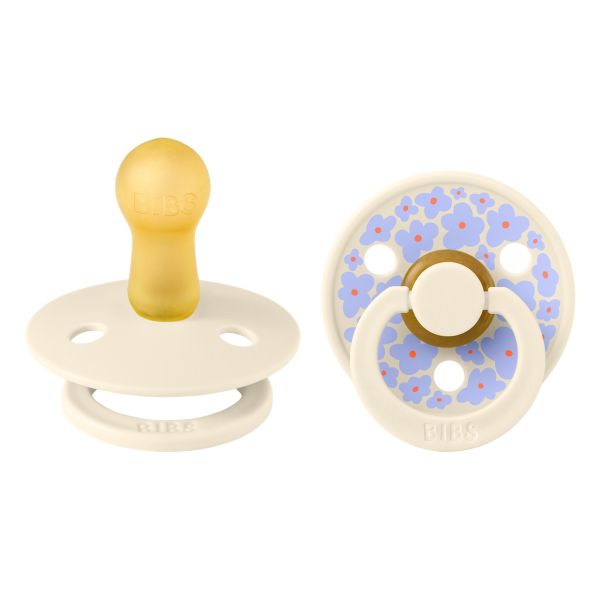 Пустушка BIBS 6-18 m Studio Colour Latex Round (кругла) Jasmine – Ivory 2 шт