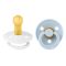 Пустушка BIBS  0-6 m Colour Latex Round (кругла) – White/Baby Blue 2 PACK