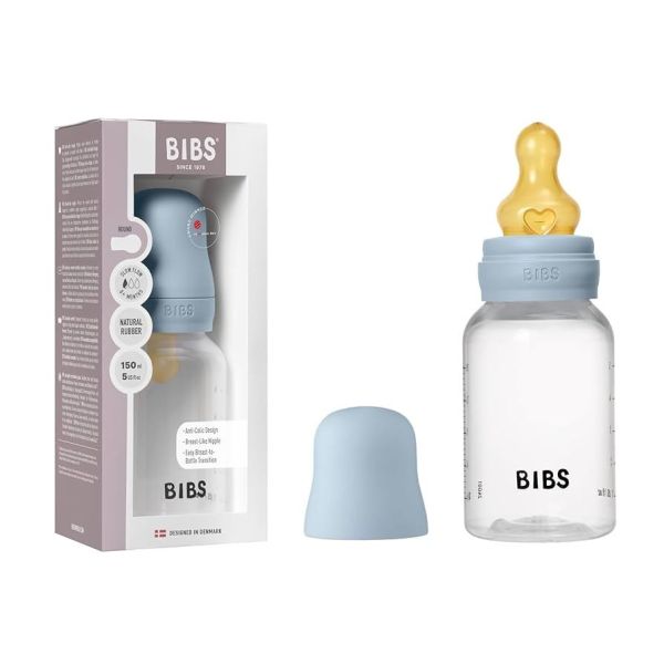 Дитяча пластикова пляшечка BIBS Baby Bottle Round Latex 150 ml Slow Flow