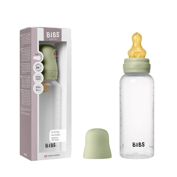 Дитяча пляшечка BIBS Baby Bottle Round Latex 270 мл Medium Flow (середній потік) Sage