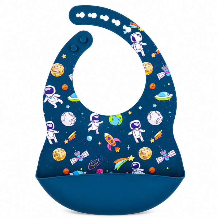 Нагрудник силіконовий Кити, Baby Blue
