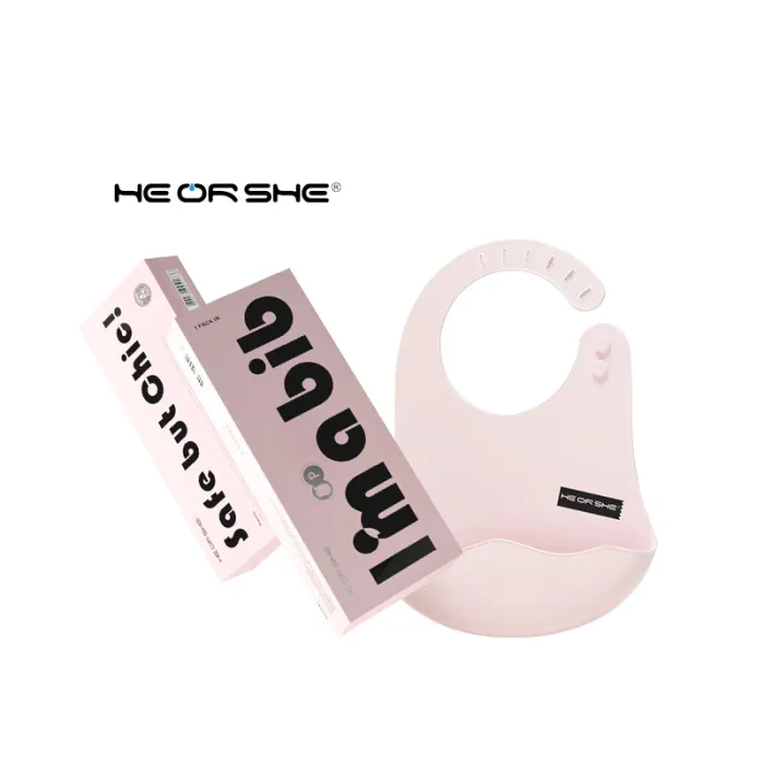 Нагрудник силіконовий Heorshe Pink