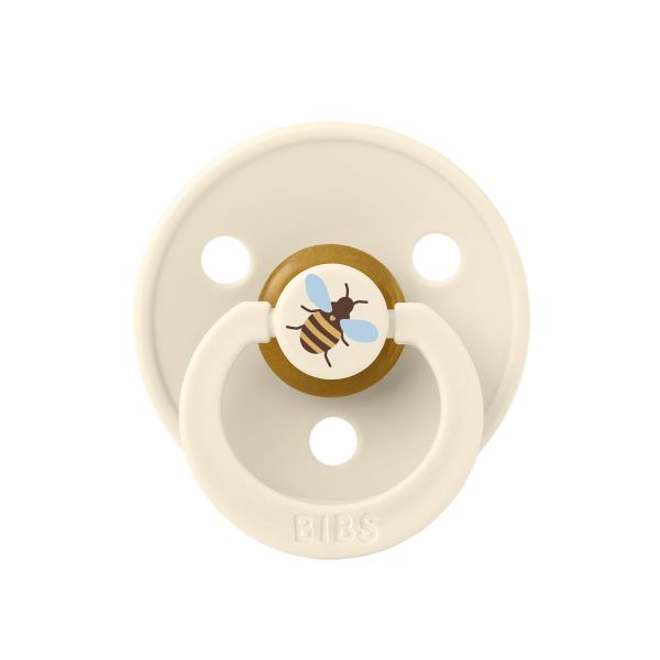 Пустушка BIBS STUDIO 0-6 міс Colour Latex Ivory з бджілкою