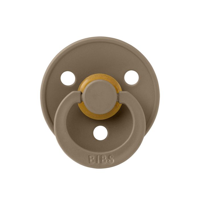 Пустушкs BIBS 0-6 m Colour Latex Round (кругла) – Dark Oak/Dark Oak 2 pcs