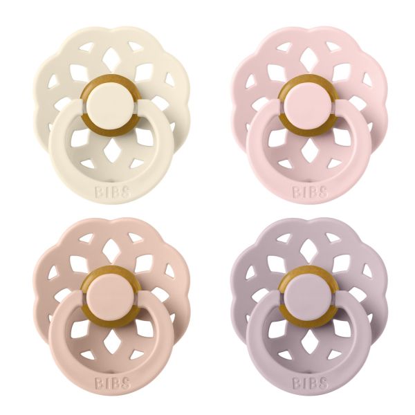 Соски пустушки BIBS 0-6 m Boheme Latex Round Blossom 4 PACK