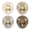 Cоски пустушки BIBS 6-18 m Colour Latex Round (круглі) - Ivory/Sand/Vanilla 4 PACK