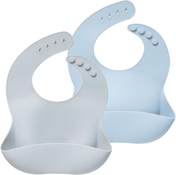 Набір силіконових нагрудників Grey / Ice, 2 pcs