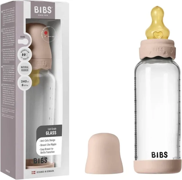 Набір пустушки та тримач для соски BIBS Colour Pacifier & Loop Clip Gift Set Latex – Blush