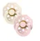 Соска пустушка BIBS Boheme 0-6 m Latex Round (круглая) – Ivory / Blossom, 2 шт