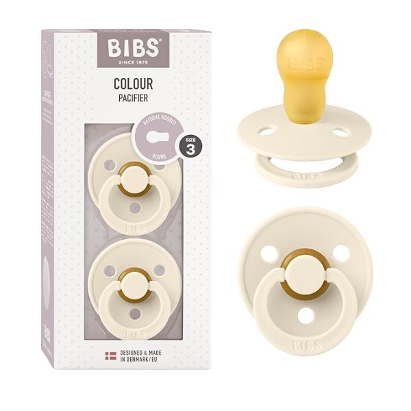 Пустушка BIBS 18+ m Latex Round(кругла) Ivory 2 шт