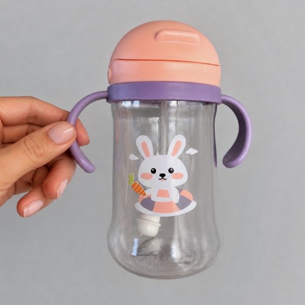 Поїльник з трубочкою Rabbit Soft Pink