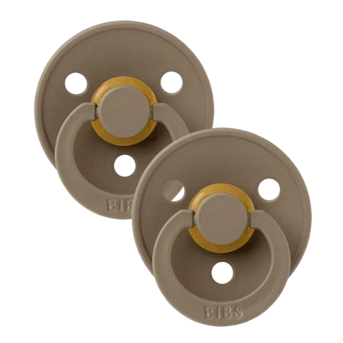 Пустушкs BIBS 0-6 m Colour Latex Round (кругла) – Dark Oak/Dark Oak 2 pcs