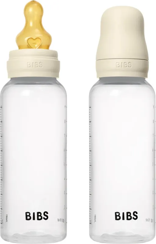 Набір дитячих пляшечок BIBS Grow  Round Latex 270 мл – Ivory, 2 шт