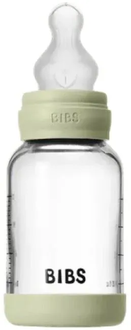Скляна BIBS Baby Glass Bottle дитяча пляшечка з силіконовою соскою - 120 ml - Sage