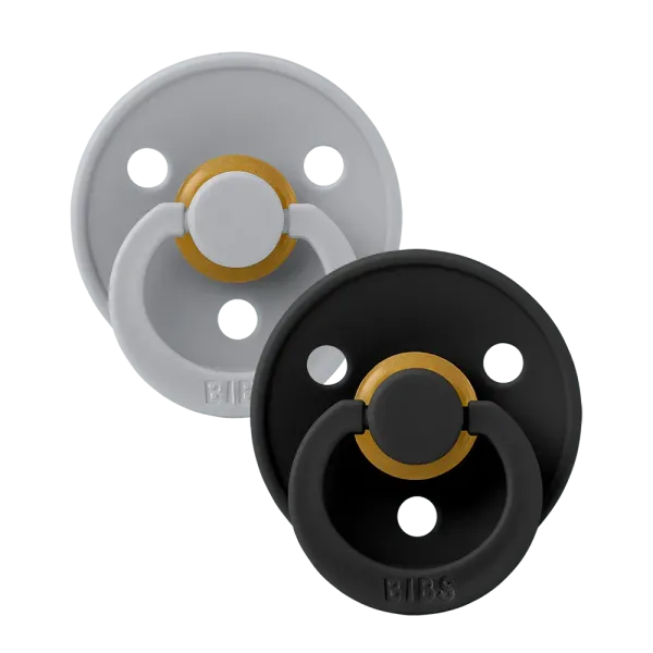 Пустушка BIBS 0-6 міс Latex Round Black/Cloud 2 шт