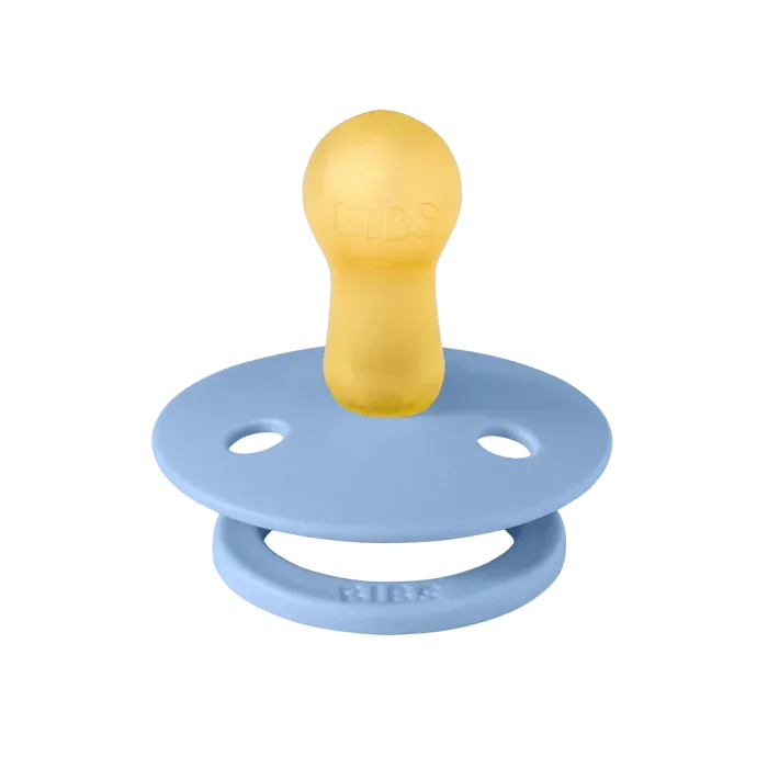 Соска BIBS 0-6 m Colour Latex Round (кругла) – Baby Blue / Sky Blue , 2 шт