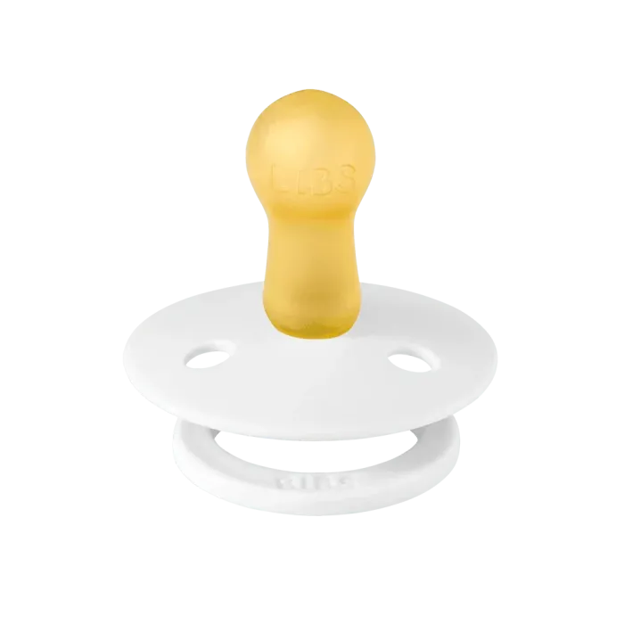 Набір пустушок BIBS 0-6 m Latex Round White, 2 шт