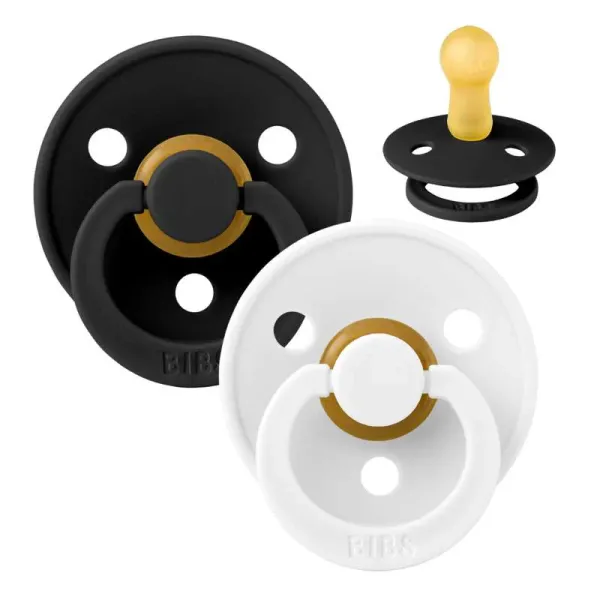 Пустушка Bibs  0-6 m Colour Latex Black/White, 2 шт