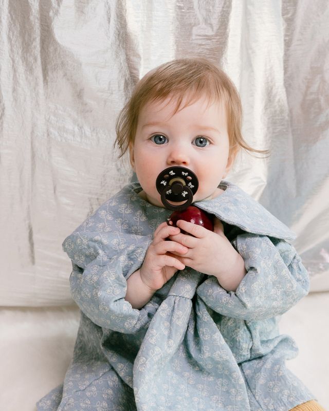 Пустушка BIBS 0-6 m Pacifier Colour Holiday Bow Latex Round (кругла) – Plum Ivory